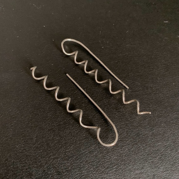 Sterling Silver Spiral Earrings - Picture 5 of 5